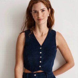 Donni Corduroy Crop Vest - XS